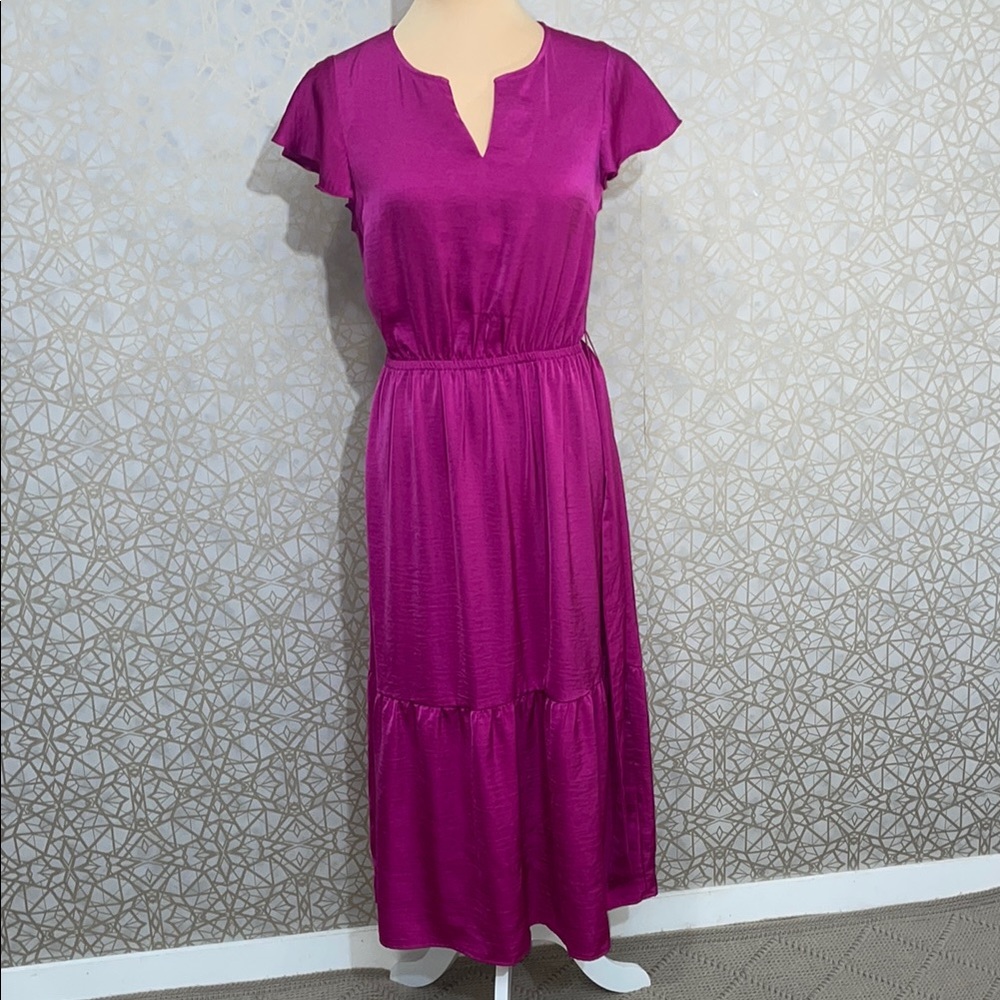 Lucky Brand Pink Sundress with Flutter Cap Sleeves